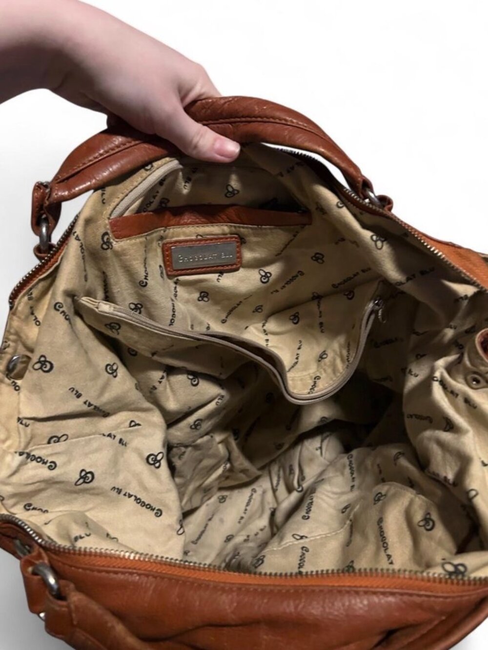 Chocolate Blu Brown leather handbag/ backpack#leather #handbag - Picture 5 of 6